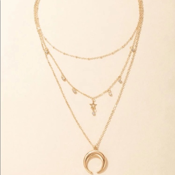 ⭐️ Star And Crescent Moon Rhinestone Layered 🌙 - Picture 3 of 4